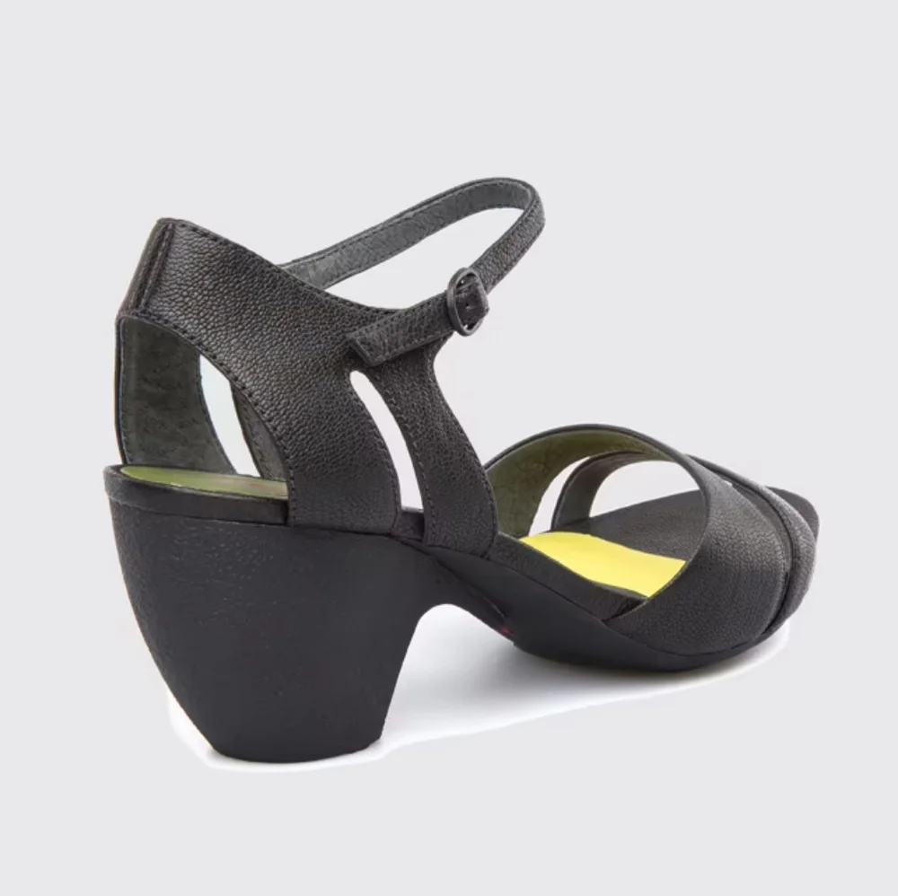Camper Black Sandals with Green Insole - Picture 2 of 9